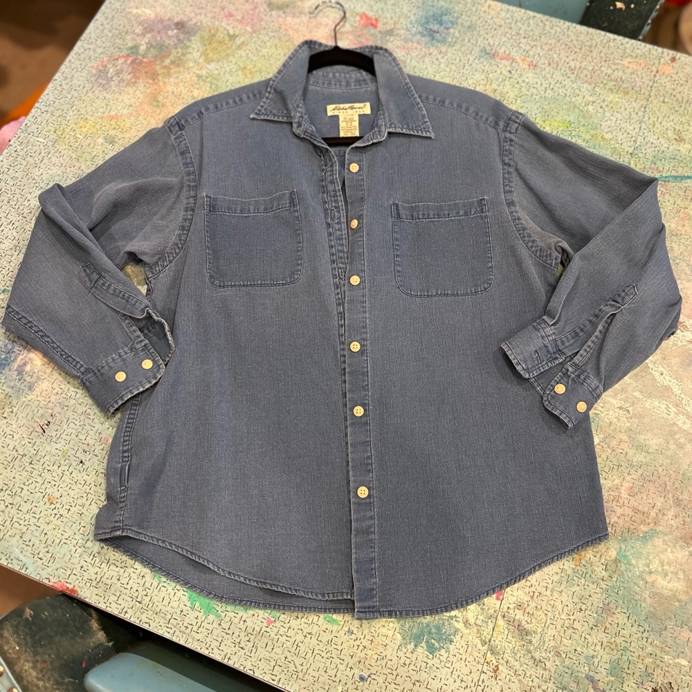 Deep Blue Waffled Button Down - image 1